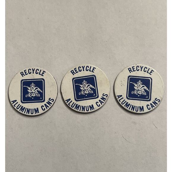 Vintage Lot Of 6 Budweiser Anheuser Busch Magnets Bud Man Recycle #2 - Picture 4 of 4